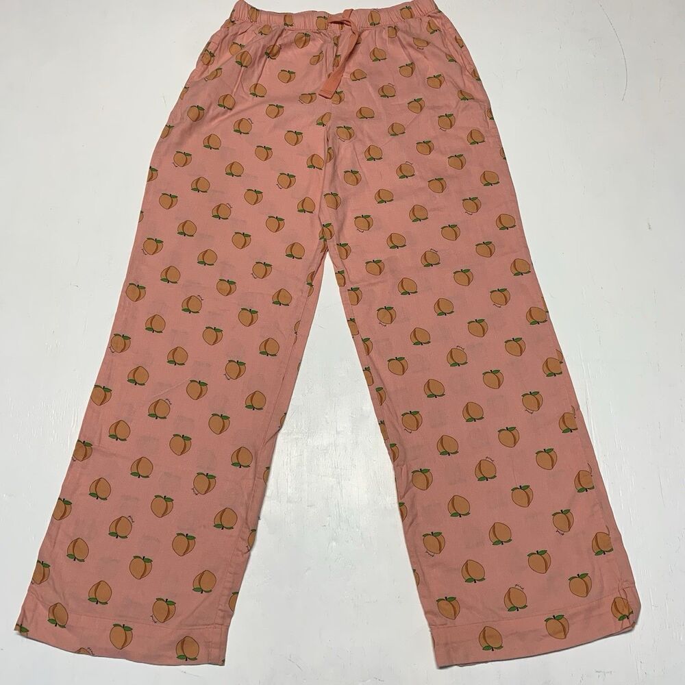 Victorias Secret Pink Flannel Sleep Pant Tight Leggings Pajama Guava Peach XS